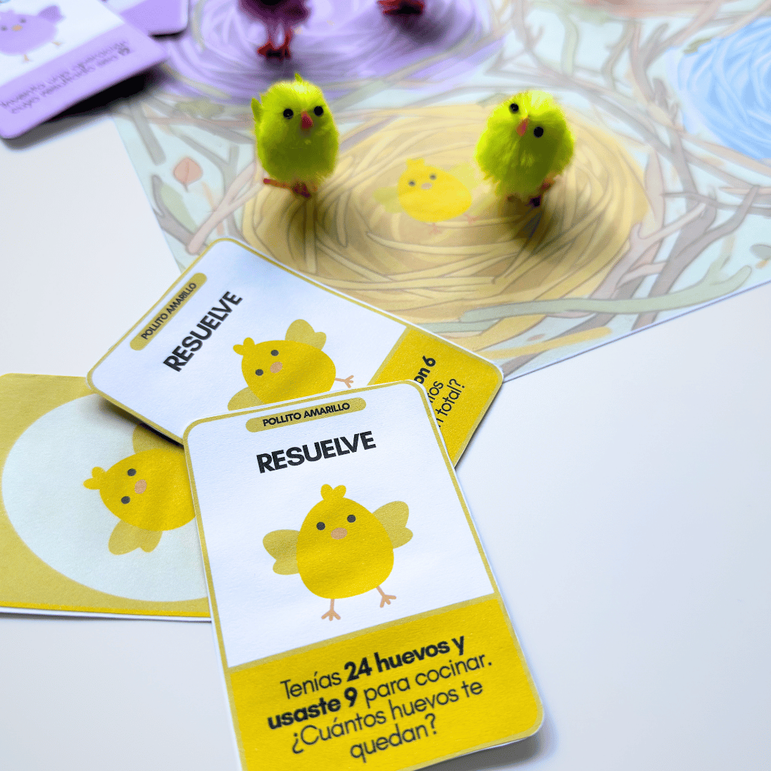 Tarjetas pollito naranja