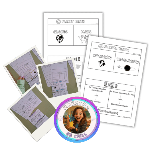 Material Planeta Tierra (flipbooks en español e inglés)