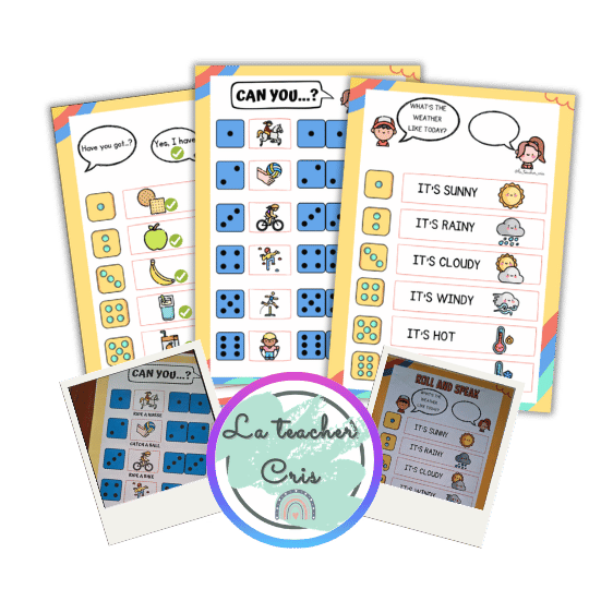 Pack de 10 tableros "roll and speak"