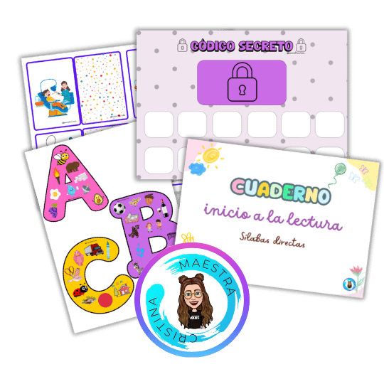 Pack de Vocabulario, Cuaderno de lectura, Cuaderno de Sombras, flores trabadas, abecedario, código secreto, Preguntas-situaciones