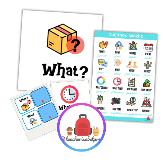 Póster y Memory Game de 16 Question Words