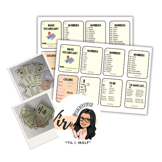 Llavero de vocabulario básico en inglés