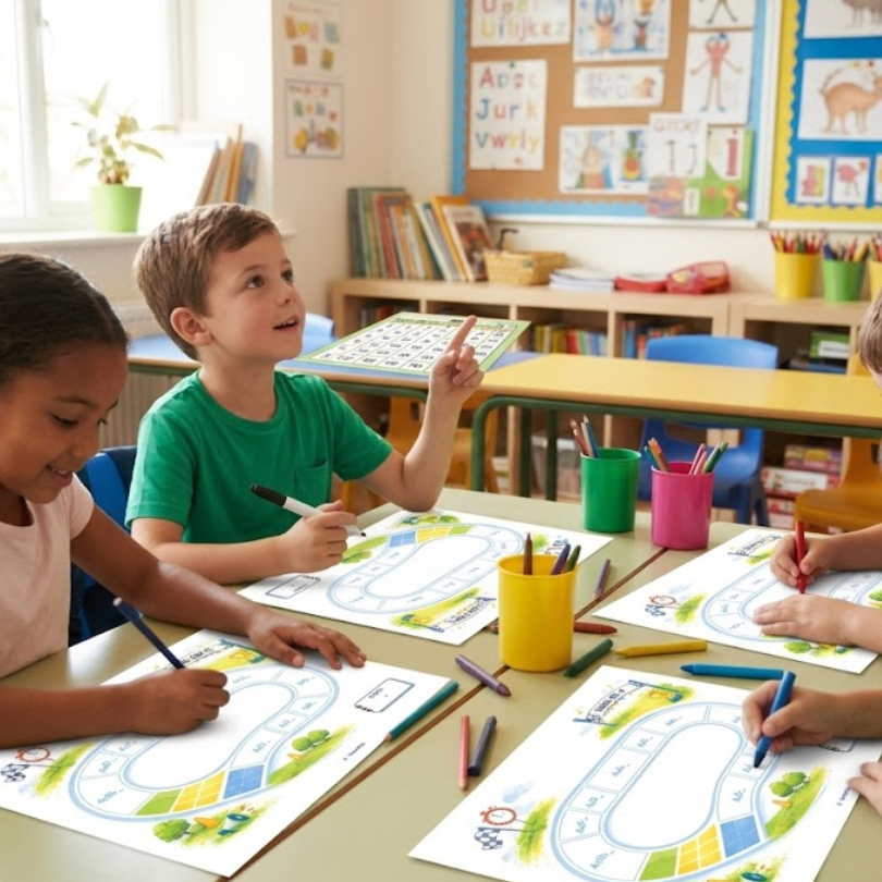 Niños practicando tablas de multiplicar con el recurso Carrera multiplicativa de Kumubox