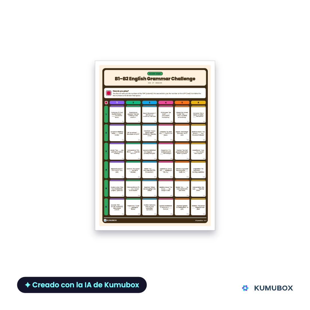 Grammar B1-B2 para ESO y Bachillerato