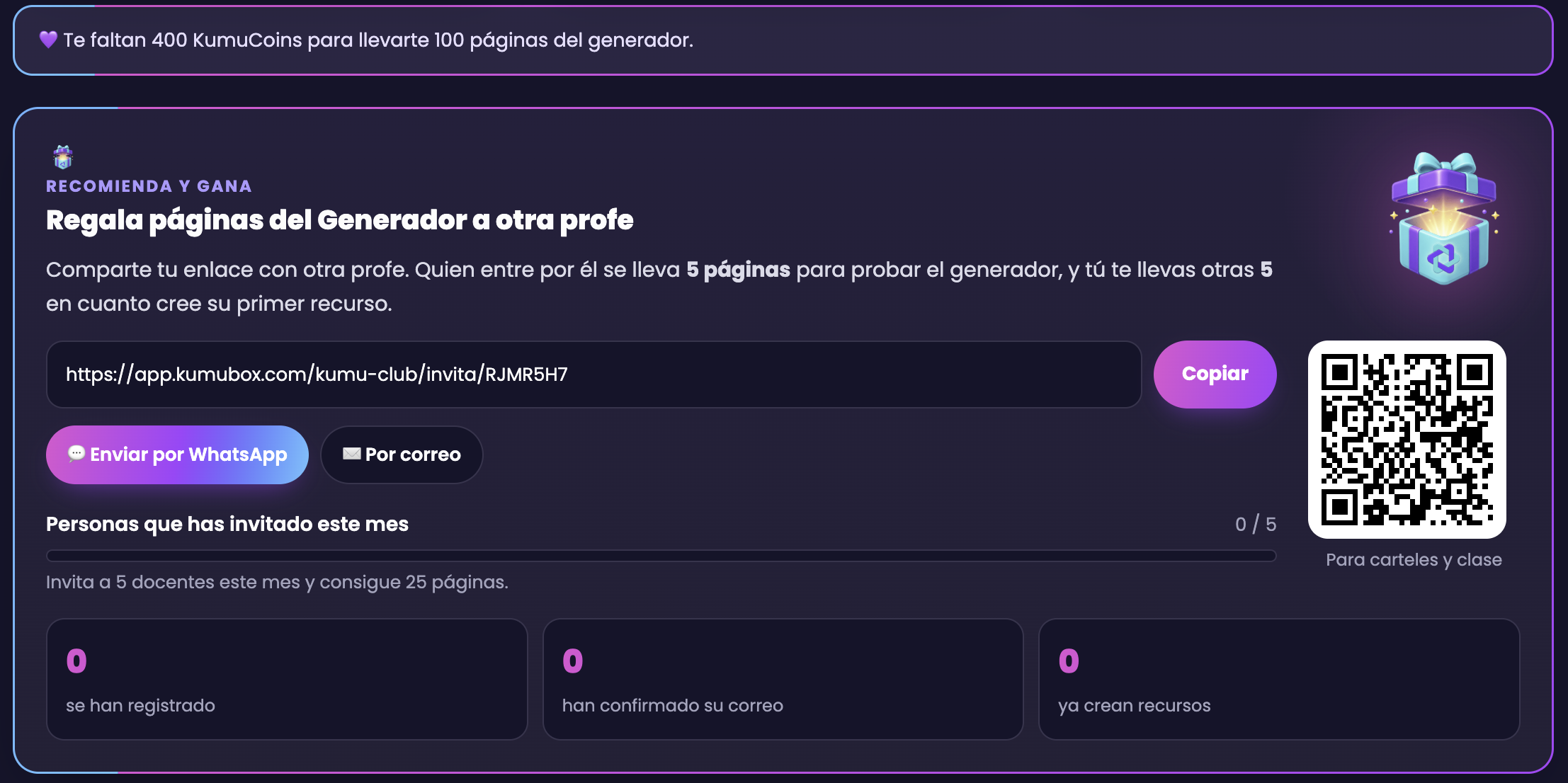 Invita a otras profes y consigue recompensas en Kumu Club